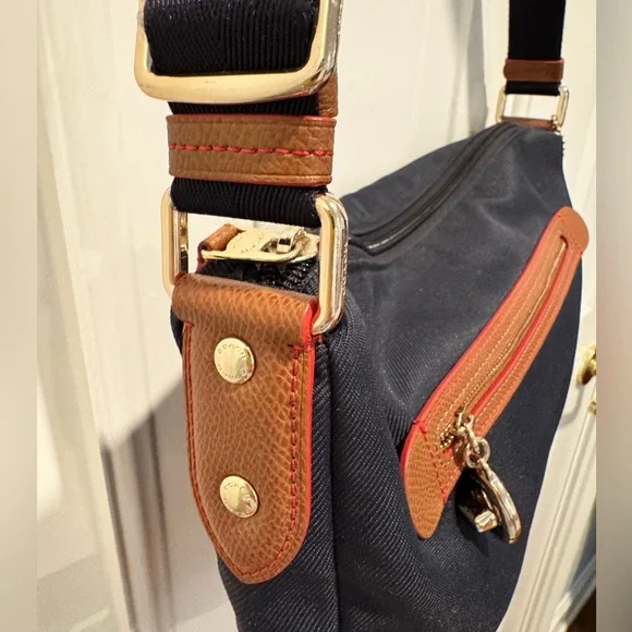 Coach Dark Blue Crossbody Bag with Tan Details - Picture 5 of 10